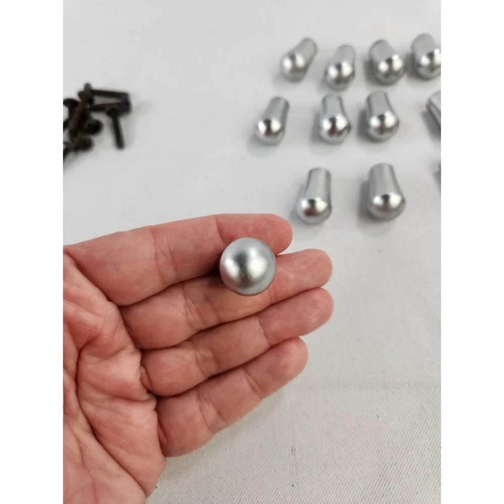 Lot of 10 Teardrop Shaped Silver Metal Drawer Cabinet Knobs Pulls Tiny Small